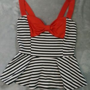 SOLD Papaya Peplum Style Top